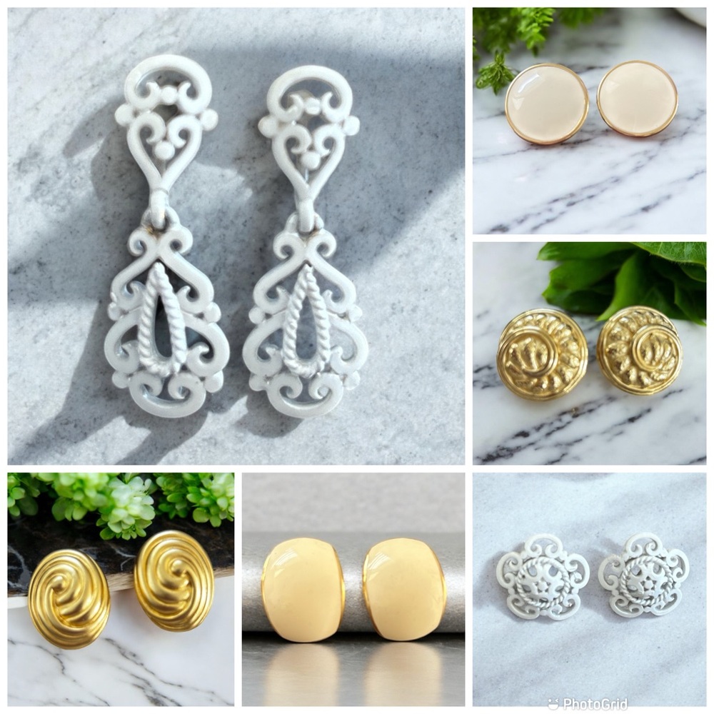 Vintage lot of designer clip on earrings